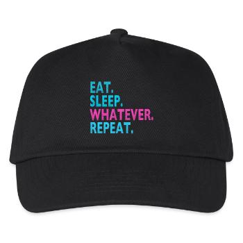 EAT SLEEP WHATEVER REPEAT / Humor / Stupid Sayings - Kids’ Baseball Cap - black - Front