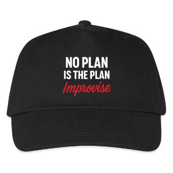 Message Motivante Pas de Plan - Casquette de baseball Enfant - noir - Devant
