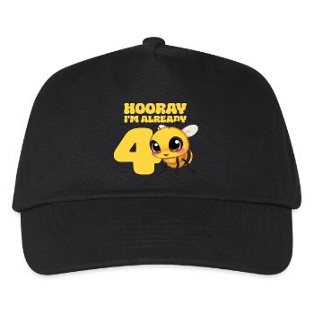 Biene - Hourra j’ai déjà 4 ans - Casquette de baseball Enfant - noir - Devant