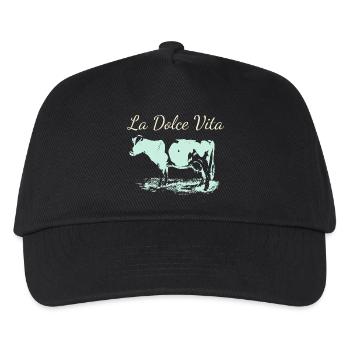 Milchkuh aus La Dolce Vita im Negativ - Kinder Basecap - Schwarz - Vorne