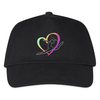 Grand jeté cœur multicolore - Casquette de baseball Enfant - noir - Devant