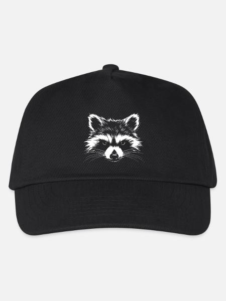 Waschbär weiß :) - Kinder Basecap - Schwarz