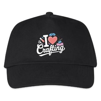 Ich liebe Basteln - Kinder Basecap - Schwarz - Vorne