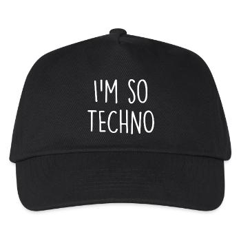 Techno - Kinder Basecap - Schwarz - Vorne