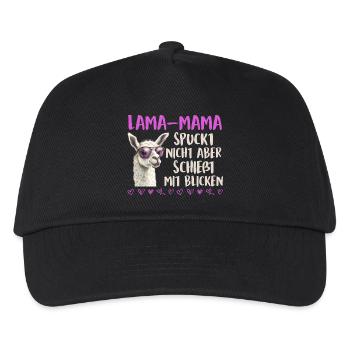 Soon mom LLAMA MOM DOESN'T SPIT LOOKS - Kids’ Baseball Cap - black - Front