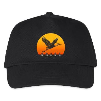 Grace – Der Kranich im Sonnenuntergang - Kinder Basecap - Schwarz - Vorne