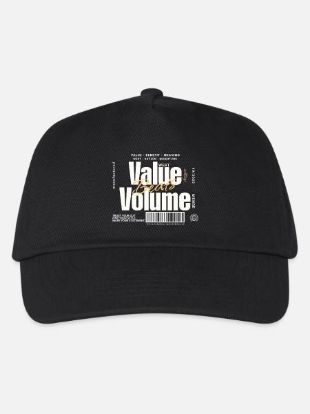 Value Beats Volume – Statement Design (Dunkel) - Kinder Basecap - Schwarz
