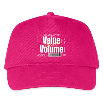 Value Beats Volume – Statement Design (Dark) - Kids’ Baseball Cap - fuchsia - Front