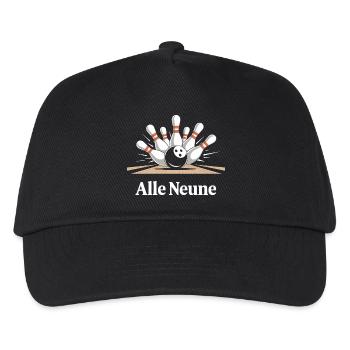 Alle Neune Bowling Spaß - Kinder Basecap - Schwarz - Vorne