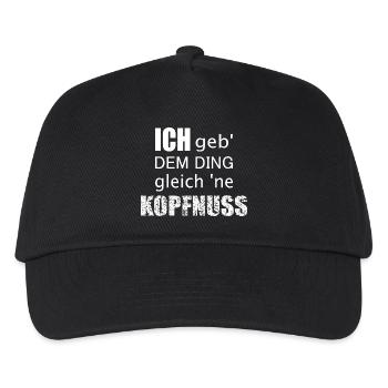 I'll give the thing a headbutt right away - Kids’ Baseball Cap - black - Front