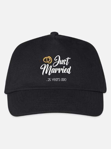 Just Married 25 Years Marriage Married Anniversary - Kids’ Baseball Cap - black
