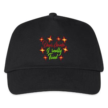 Dear Santa I Really Tried Christmas Humor Funny - Kids’ Baseball Cap - black - Front