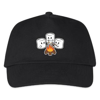 Cuddly marshmallows at the campfire - Kids’ Baseball Cap - black - Front