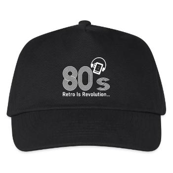 80er Jahre - Kinder Basecap - Schwarz - Vorne