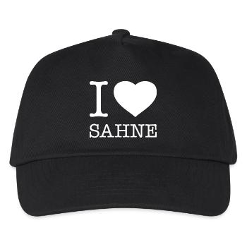 I love Sahne - Kinder Basecap - Schwarz - Vorne