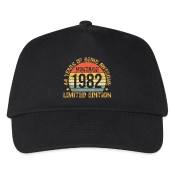 44th Birthday 44 Years Old Man Woman Vintage 1982 - Kinder Basecap - Schwarz - Vorne