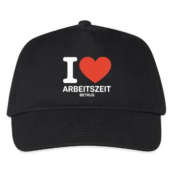 I Love Working Time Fraud No Crime Job Office - Kids’ Baseball Cap - black - Front