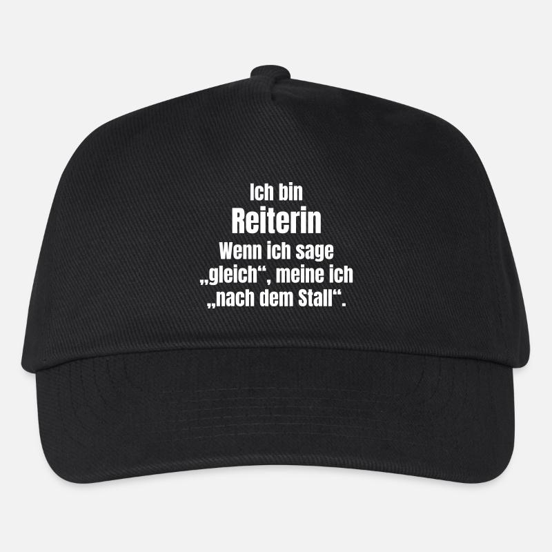 Reiterin Spruch Gleich Nach Dem Stall - Kinder Basecap - Schwarz