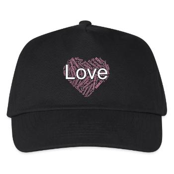 Positive Love & Kindness Heart Word Art T-Shirt - Kids’ Baseball Cap - black - Front