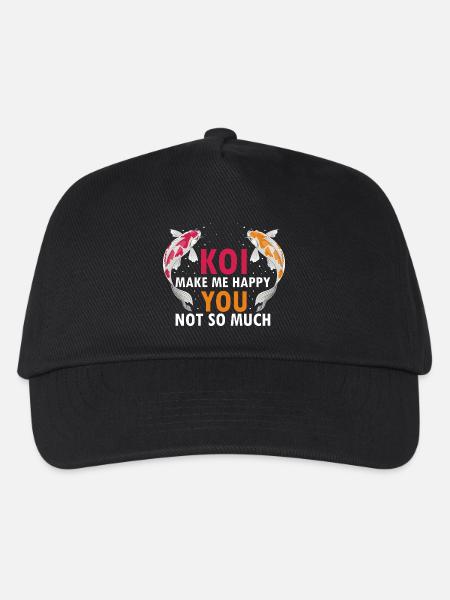 Koi Make Me Happy You Not So Much Humor Fan - Kinder Basecap - Schwarz