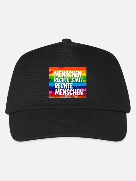 Menschenrechte statt rechte Menschen Statement - Kinder Basecap - Schwarz