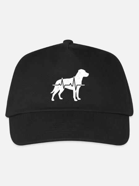 Labrador Hund Herzschlag EKG Grunge - Kinder Basecap - Schwarz
