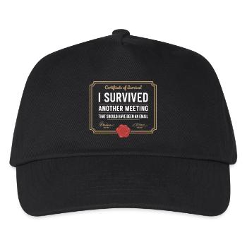 I Survived Another Meeting Email Homeoffice Büro - Kinder Basecap - Schwarz - Vorne