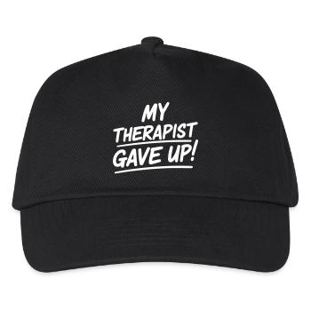 My therapist gave up - Therapeut hat aufgegeben  - Kinder Basecap - Schwarz - Vorne