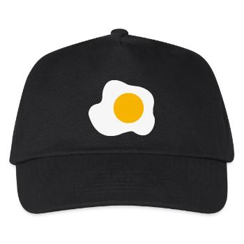 Spiegelei Frühstück Grafik Humor - Kinder Basecap - Schwarz - Vorne
