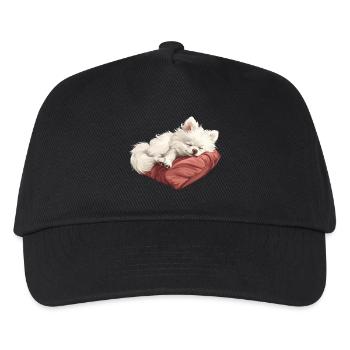 Chiot Spitz endormi - Casquette de baseball Enfant - noir - Devant