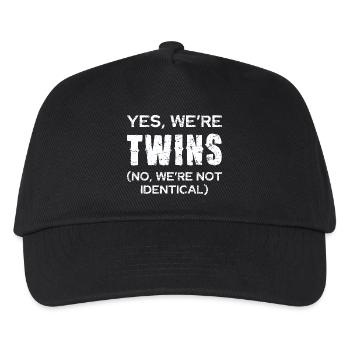 Twin joke: Not identical - Kids’ Baseball Cap - black - Front