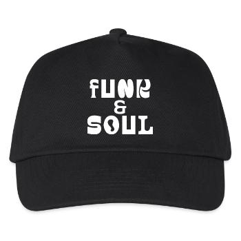 Typografie von Funk und Soul Bold - Kinder Basecap - Schwarz - Vorne