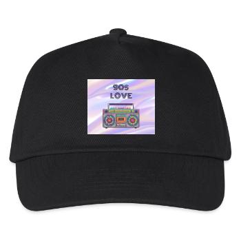 90s Liebe Boombox - Kinder Basecap - Schwarz - Vorne