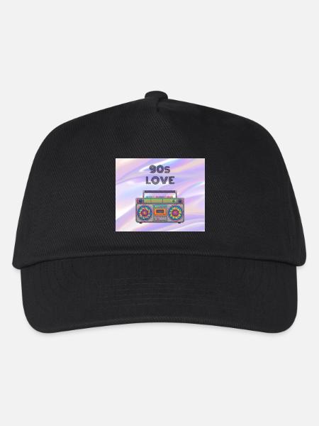 90s Liebe Boombox - Kinder Basecap - Schwarz