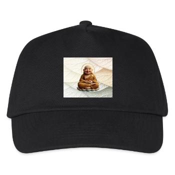 Buddha auf Blattmuster - Kinder Basecap - Schwarz - Vorne