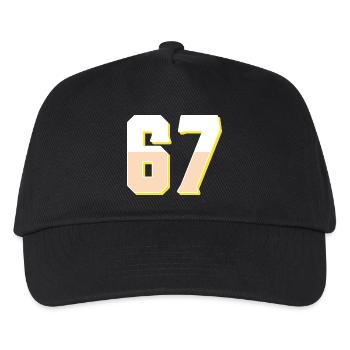 6 7 – Trendy minimalist text design, - Kids’ Baseball Cap - black - Front