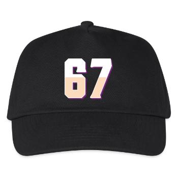6 7 – Trendy minimalist text design, - Kids’ Baseball Cap - black - Front