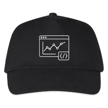 Web Analyse Chart Coding Browser Vektor - Kinder Basecap - Schwarz - Vorne
