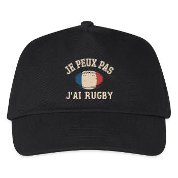 Ich kann nicht, ich habe Rugby. - Kinder Basecap - Schwarz - Vorne