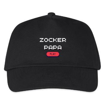 Zocker Papa - Kinder Basecap - Schwarz - Vorne