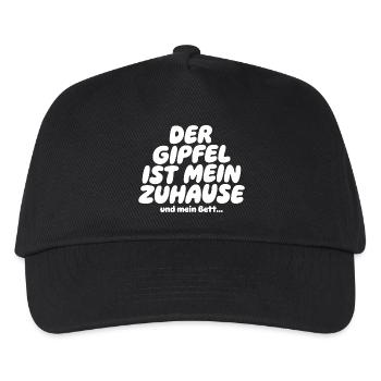 Der Gipfel ist mein Zuhause Spruch - Kinder Basecap - Schwarz - Vorne
