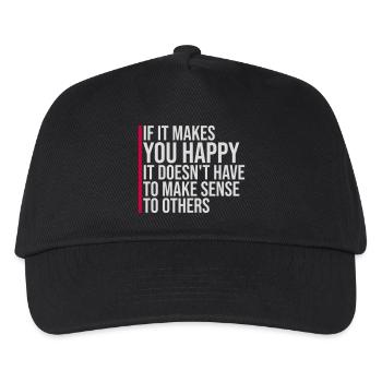 If Makes You Happy Sense Others Spruch Glück Frei - Kinder Basecap - Schwarz - Vorne