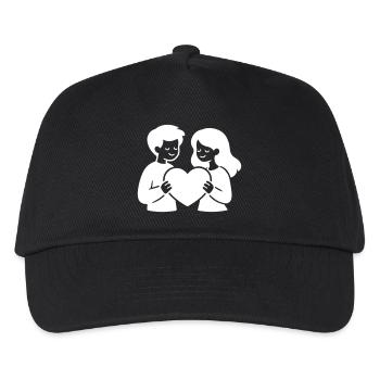 Loving Couple In Love Heart - Kids’ Baseball Cap - black - Front