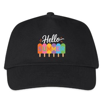 Hallo Sommer - Kinder Basecap - Schwarz - Vorne