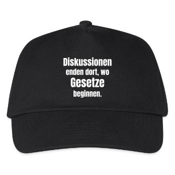 Diskussionen enden dort, wo Gesetze beginnen. - Kinder Basecap - Schwarz - Vorne