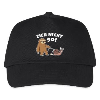 Zieh nicht so! Faultier geht mit Schnecke spaziere - Kinder Basecap - Schwarz - Vorne
