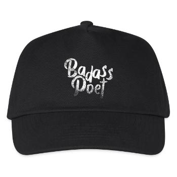 Badass Poet: Fette Pinseltypografie - Kinder Basecap - Schwarz - Vorne