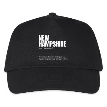 New Hampshire Snow Text - Kids’ Baseball Cap - black - Front