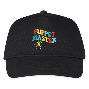 Puppenspieler: Bunte Schaukel-Silhouette - Kinder Basecap - Schwarz - Vorne