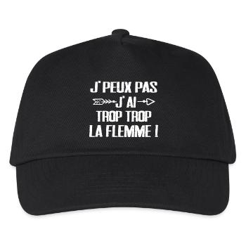 J'peux Pas J'ai trop trop La Flemme - Casquette de baseball Enfant - noir - Devant